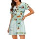 thumbnail image 1 of Fotbe World Travel Map Bata de Dormir para Mujer con Estampado, Camisón de Algodón de Manga Corta, Ropa de Dormir Casual, 1 of 6