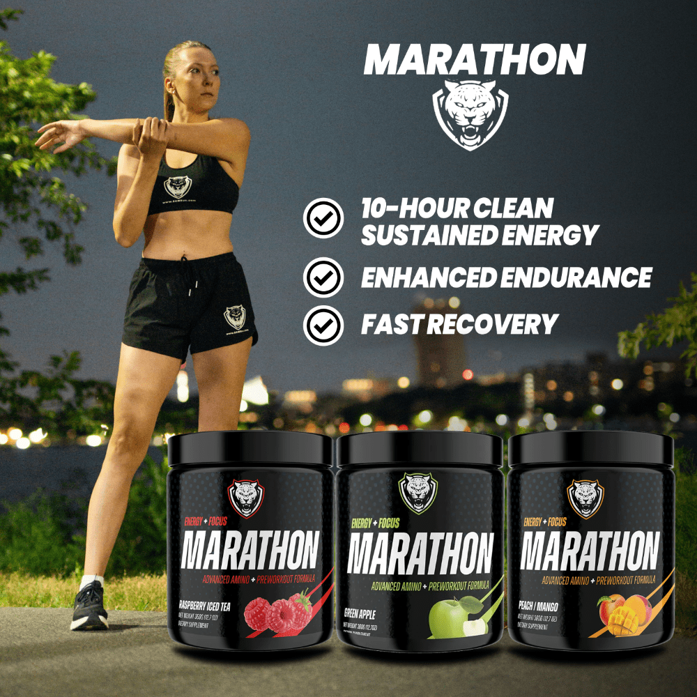 6AM Run Marathon | Running Supplements for Endurance & Stamina | Amino Energy with BCAAs for a Clean Pre Running Fuel | No Jitters | Marathon Essentials | Peach Mango | 40 Servings