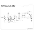 thumbnail image 2 of Kingston Brass KS43255BX Metropolitan 5-Piece Roman Tub Faucet with Hand Shower, Oil Rubbed Bronze, 2 of 4