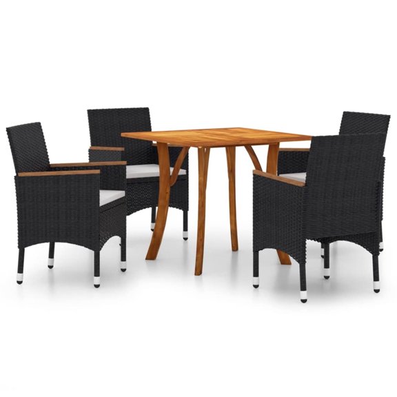 vidaXL Garden Dining Set 3 Piece Outdoor Patio Dinner Dinette Seat Black/Gray