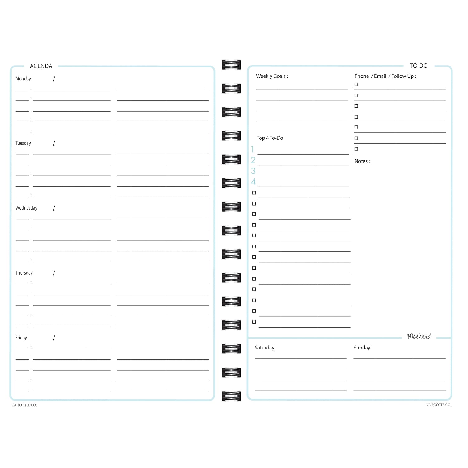 Kahootie Co. Weekly Planner 6" x 9" Navy (ITKWN)