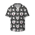 thumbnail image 3 of Cauagu HUSKY Face Men's Short Sleeve Button Down Hawaiian Shirt for Men Bowling Shirts Casual Summer Beach Shirt,XX-Large, 3 of 6