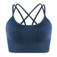 thumbnail image 1 of Ropa interior deportiva con espalda en diagonal para mujer, correas acolchadas, soporte medio, ropa interior de yoga adecuada para yoga fitness, adecuada para circunferencia del pecho inferior de 81, 1 of 5