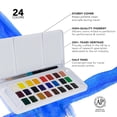 thumbnail image 3 of Daler-Rowney Aquafine Watercolor Paint Half Pan Travel Set, Assorted Colors, 24 Pieces, 3 of 7