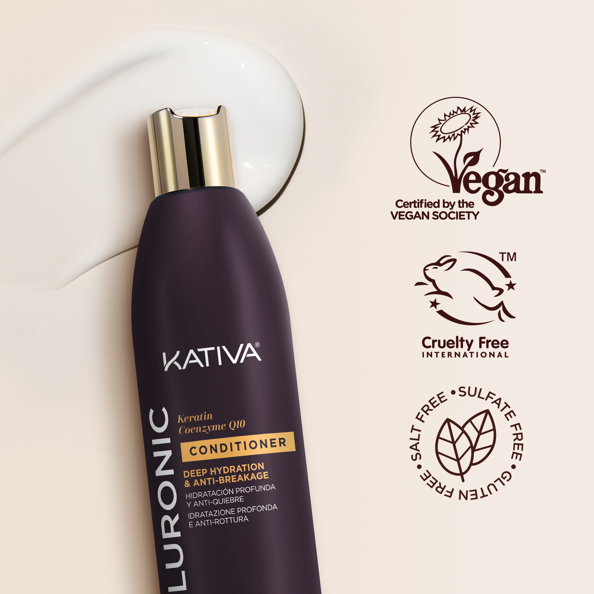 Kativa Hyaluronic Keratin Coenzyme Q10 Conditioner 12 oz