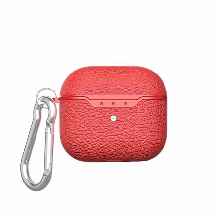 Dteck Case Compatible for Airpods 3 2021 3rd Generation Case Cover for Women Men Premium Skin Silicone Full Protective Case Cover for Airpod 3 Gen with Keychain Red