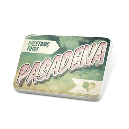 Porcelein Pin Greetings from Pasadena, Vintage Postcard Lapel Badge – NEONBLOND