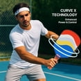 thumbnail image 2 of Pickleball 1 Paddle, 16mm Raw Carbon Fiber Pickle Ball Racket With Honeycomb Core & Curve X Technology | For Enhanced Spin Power, Advanced Series, With Leather Paddle Cover, Edge, 2 of 5