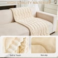 thumbnail image 6 of Topchances Fuzzy Couch Covers, Faux Mink Wavy Sofa Slipcover Mat for Pets,  Anti-Slip Furniture Protector Pet Bed Mat for Dogs Cats (Beige Yellow, 28''x70''), 6 of 8