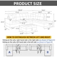 thumbnail image 2 of Wzlam Faux Leather 3 Piece Sofa Set with Storage Ottoman, L Shaped Sectional Couch Living Room Sofa for Bedrooms, Apartments and Offices, White, 2 of 6