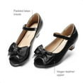 thumbnail image 4 of BURUDANI Girls’ Princess Dress Shoes with Bow & Flower, Low Heel Flats for Weddings, Parties, Little/Big Kids, 4 of 5