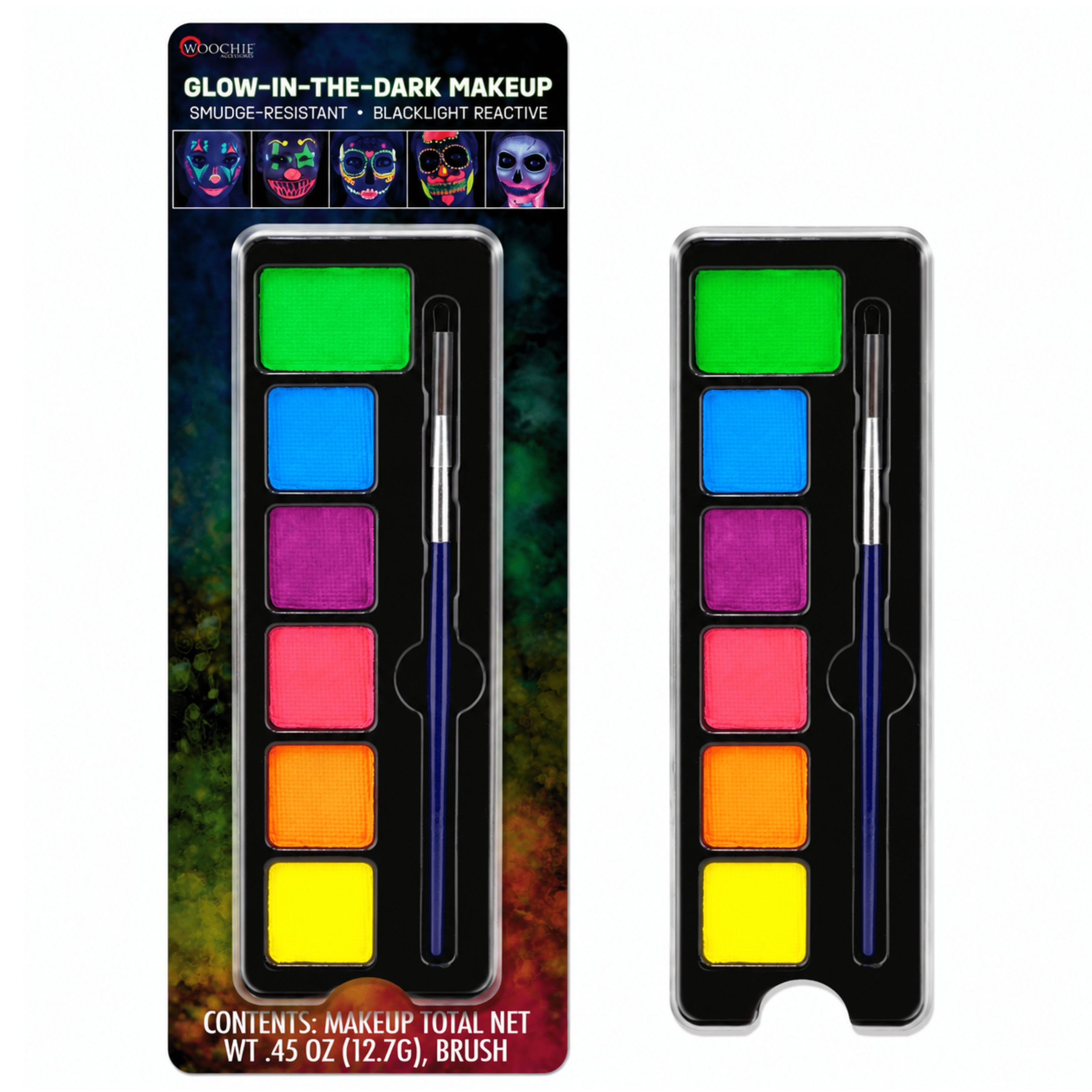 Glow-in-the-Dark 6-Color Makeup Palette. Halloween Makeup by Woochie