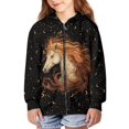 thumbnail image 3 of Uourmeti Starry Moon Horse Girls Long Sleeve Hooded Pullover Lightweight with Pockets Trendy Comfy Top for Teens Fall Size 6-9, 3 of 7