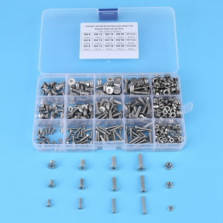 

304 Stainless Steel And Nuts Kit Flat Head Screw For Electronics Machinery