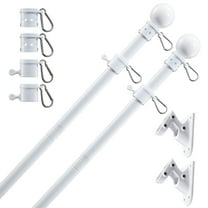 2PCS Flag Pole for Outside House, 2 Angle Bracket for Grommet Flags,Banner,Garden Flag,for Outdoor Porch,Yard