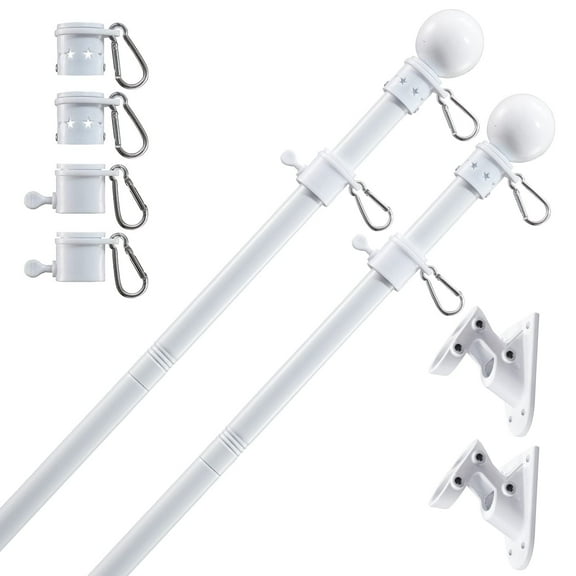 2PCS Flag Pole for Outside House, 2 Angle Bracket for Grommet Flags,Banner,Garden Flag,for Outdoor Porch,Yard