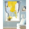 thumbnail image 2 of Yellow Grey Tie Up Curtains for Window, Thermal Insulated Balloon Shade Adjustable Rod Pocket Curtains Valance Panels for Kitchen Bathroom Cafe 42 x 54 Oil Painted Modern Abstract Vintage, 2 of 6