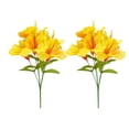 thumbnail image 2 of Artificial Silk Hibiscus Flowers Bouquet Faux Tropical Floral Stems for Living Room Table Vase Centerpiece, 2 of 7