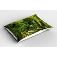 thumbnail image 2 of Ambesonne Spring Pillow Sham 2 Pack, Traveling Nature, 30"x20", Green, 2 of 3