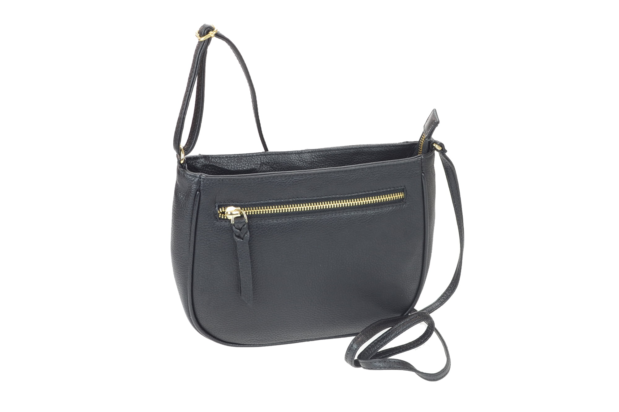 Leather Top Zip Crossbody Bag