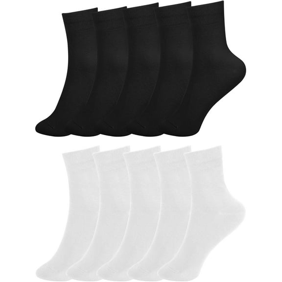 Women Thin Cotton Socks, Soft Cotton Bootie Socks Women Above Ankle Crew Socks 5-10 Pairs