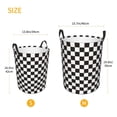 thumbnail image 3 of Fuzoiu Black and White Checkerboard Print Circular Hamper,Laundry Basket with Handle,Collapsible Laundry,Dirty Clothes Storage Basket,for Bedroom Bathroom Dorm Living Room-Small, 3 of 6