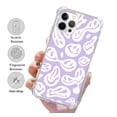 thumbnail image 2 of Purple Smiley Face Case Compatible with iPhone 14 Pro,Unique Art Design TPU Shock-proof Full Cover, 2 of 5