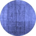 thumbnail image 1 of Ahgly Company Indoor Round Abstract Blue Contemporary Area Rugs, 4' Round, 1 of 4