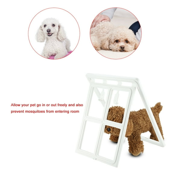 Vintage Plastic Dog Door with Locking Pet Security Flap Screen Window Gate Medium Flap Opening 2 Colors And Sizes Selection