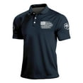 thumbnail image 4 of Yongcuo Independence Day Men's Short Sleeve Polo Shirt with American Flag Print Casual Slim Fit Collared T-Shirt for Everyday Wear Navy L, 4 of 4