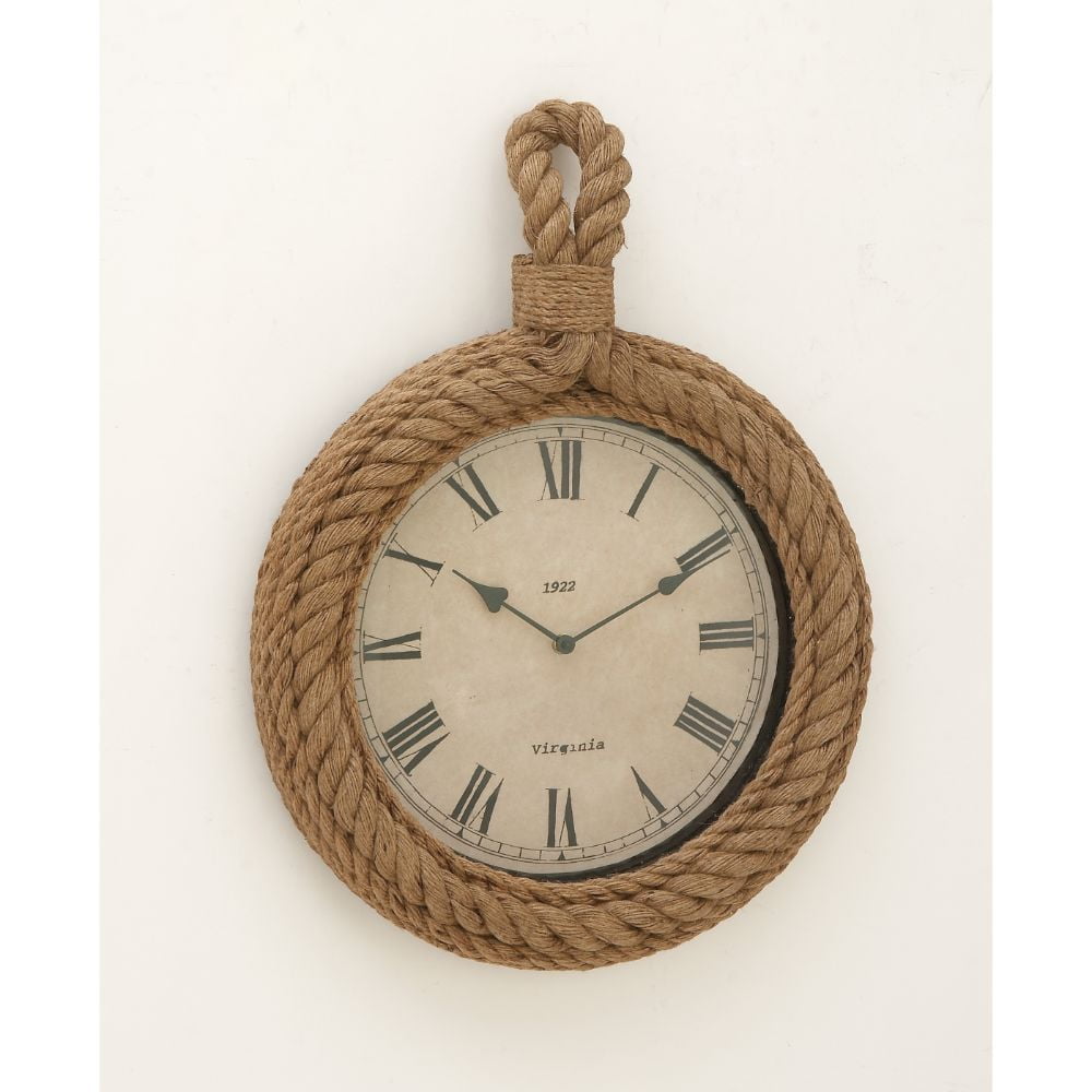Distinctive Wood Rope Wall Clock