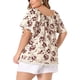 thumbnail image 3 of Blusas bohemias de talla grande para mujer Agnes Orinda, cuello cuadrado, mangas cortas, dobladillo con flecos, tops casuales de verano 1X beige, 3 of 6