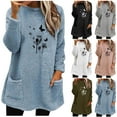 thumbnail image 2 of ShiShine Women's Dandelion Plush Crew Neck Sweatshirt - Pullover Loose Winter Soft Warm Casual Long Sleeve Tops, 2 of 5