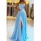 thumbnail image 2 of Vestidos de novia elegantes de satén de corte A y largos para mujer, 2 of 4