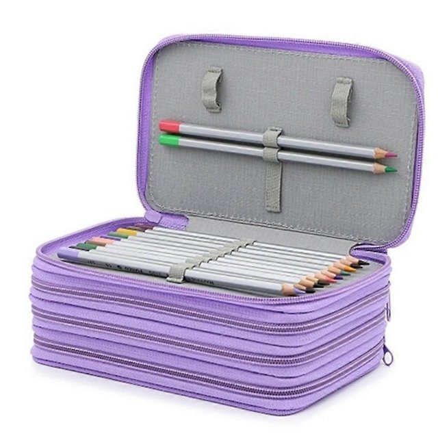 Large pencil case, pencil case 72 slots pencil case purple portable case