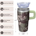 thumbnail image 3 of 20oz Insulated Coffee Tumbler with Handle & Straw, Geometric Texture Stainless Steel Travel Mug, Leak-Proof Double Wall, 3 of 5