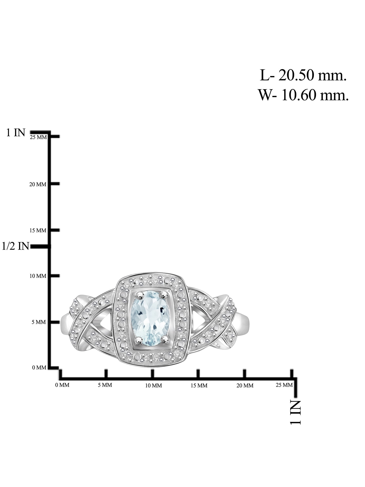 JewelersClub Aquamarine Ring Birthstone Jewelry – 0.45 Carat Aquamarine 0.925 Sterling Silver Ring Jewelry with White Diamond Accent – Gemstone Rings with Hypoallergenic 0.925 Sterling Silver Band