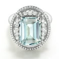 thumbnail image 2 of Gem Stone King Sky Blue Simulated Aquamarine 925 Sterling Silver Women's Ring 7.41 Ct Emerald Cut (Size 7), 2 of 4