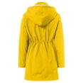 thumbnail image 7 of felwors Women Striped Lined Hooded Lightweight Raincoat Outdoor Waterproof Windbreaker Yellow, M, 7 of 7