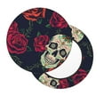 thumbnail image 2 of Balery Roses Skulls Velvet Round Bar Chair Cushion Cover Adjustable, Protects From Scratches And Stains, Soft & Washable Ideal For Wooden And Metal Stools - 12 Inch, 2 of 7