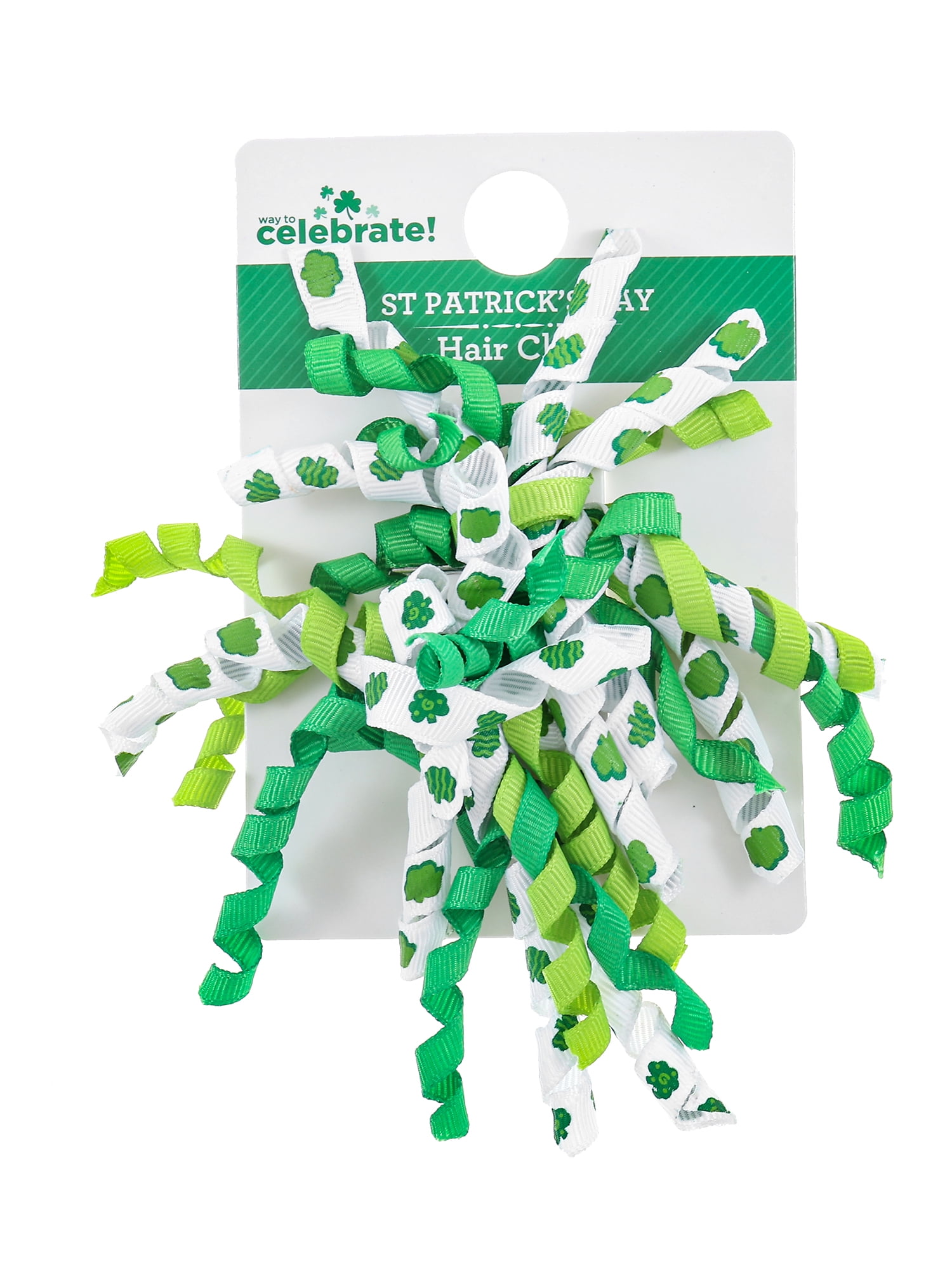 Way to Celebrate St. Patrick's Day Duo Ribbon Hair Bow, 2 Pieces