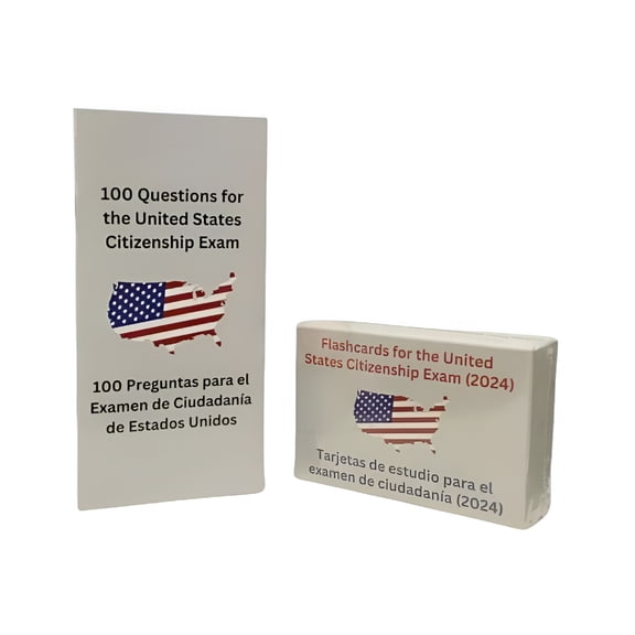 CCOCC U.S Citizenship Flash Cards 2025-English/Spanish Naturalization Study Guide with 100 Us Civics Questions&Answers Us Civics Test Flash Cards Combo Set Bilingual Flashcards