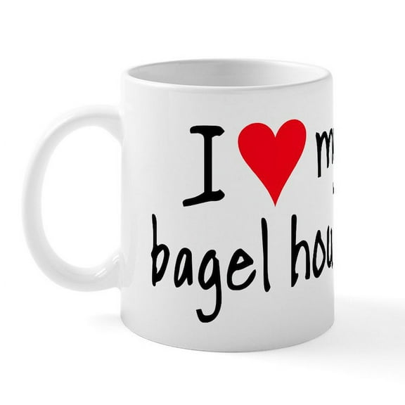 CafePress - I LOVE MY Bagel Mug - 11 oz Ceramic Mug - Novelty Coffee Tea Cup