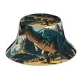 thumbnail image 3 of Daiia Cute Green Dinosaur Blue Sky Pattern Bucket Hat - Trendy Cotton Sun Hat for Beach, Golf, Fishing - Fun Outdoor Vacation Boonie for Men and Women, 3 of 9