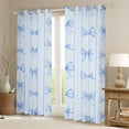thumbnail image 2 of jejeloiu Blue Kawaii Bow Black Out Curtains,Girls Bow Knot Curtains Pack of 2 (42x63 Each),Heart Print Bedroom Curtains,Breathable Bedroom Decorative, 2 of 6
