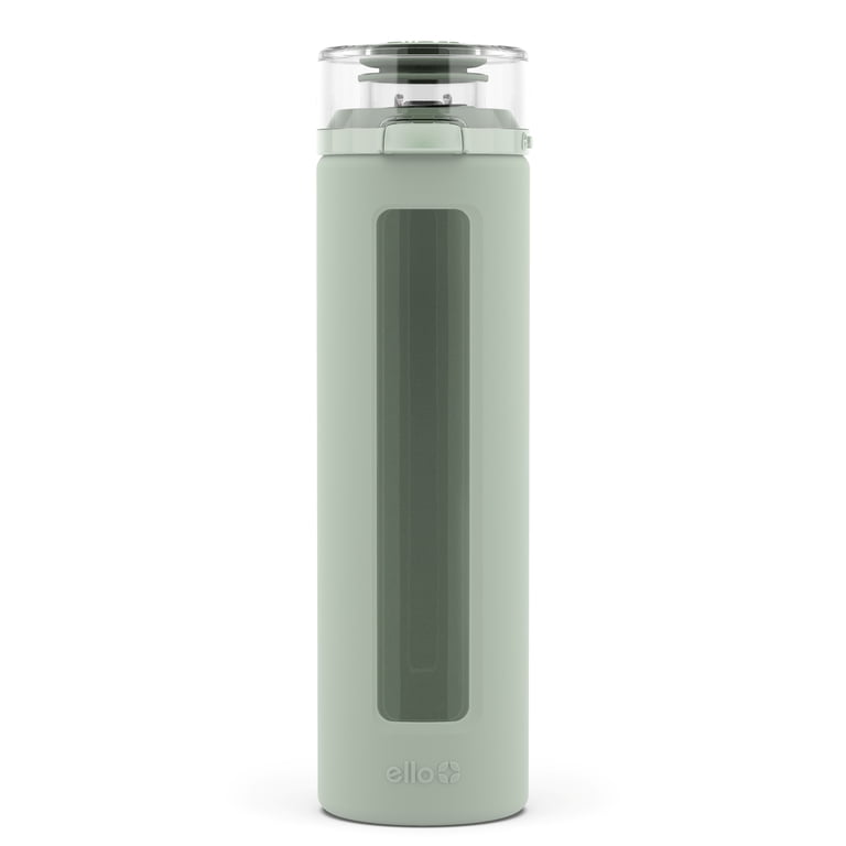 Ello Clara Glass Water Bottle, 20oz, Green photo 1