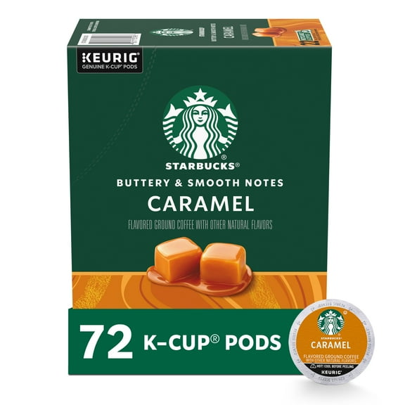 Starbucks Caramel, Flavored Keurig K-Cup Coffee Pods, 100% Arabica, 72 Count