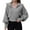 Gray, variant on Women's Relaxed Loose-Fitting Open Neckline Pullover Short Sweater for Comfortable and Casual Everyday Wear,White,S