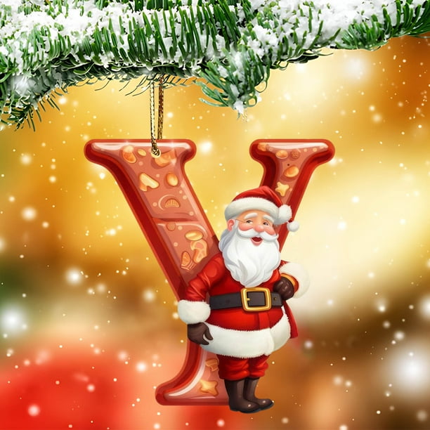 Personalized Acrylic Alphabet Christmas Ornaments DIY Hanging Decorations for Tree and Home