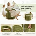 thumbnail image 4 of 360 Degree Swivel Accent Chair, Modern Barrel Vanity Chair with Curved Backrest, Comfy Chenille Armchair Single Sofa with Thick Cushion for Living Room, Green, 4 of 8